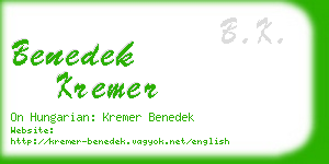 benedek kremer business card